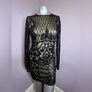 Elegant Black Sequin Dress